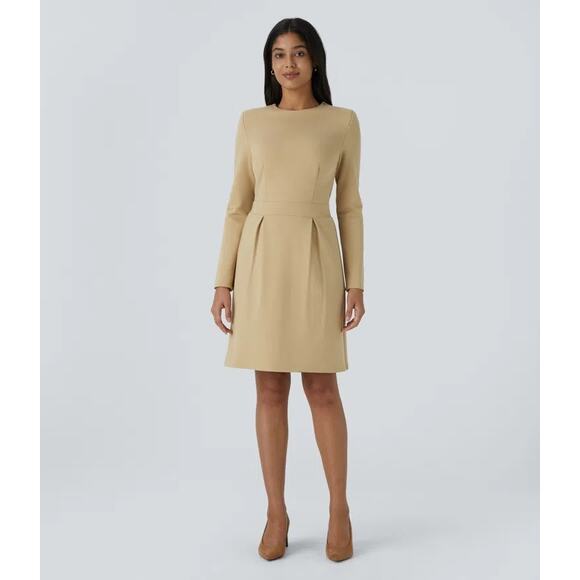 HALARA Slim Mini Work Dress in Pebble, Size Large - Picture 2 of 12